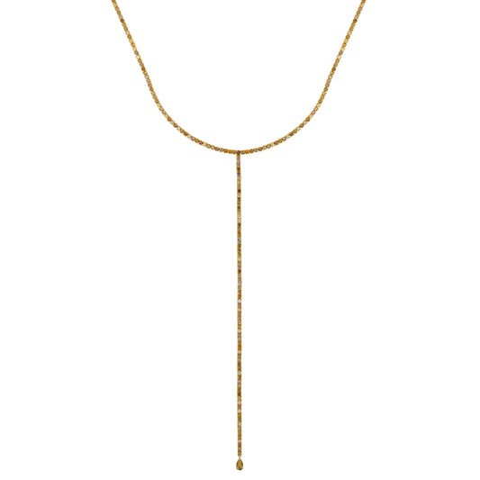 Fancy Color Diamond Tennis Lariat Necklace
