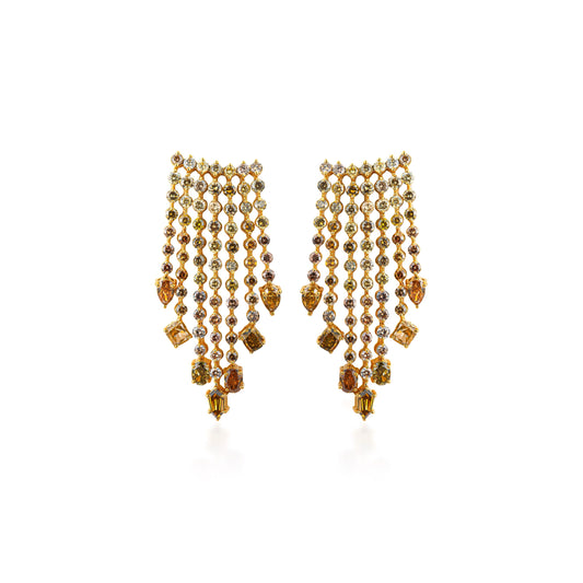 Fancy Color Fringe Diamond Earrings