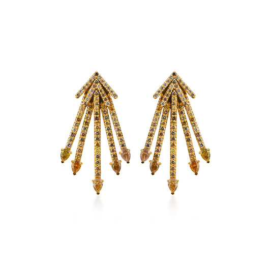 Fancy Color Diamond Starburst Ear Jacket & Earrings