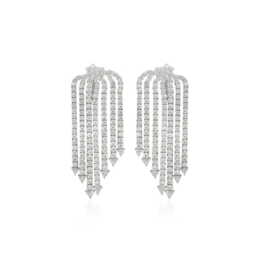 Fringe Diamond Trillion Drop Earrings
