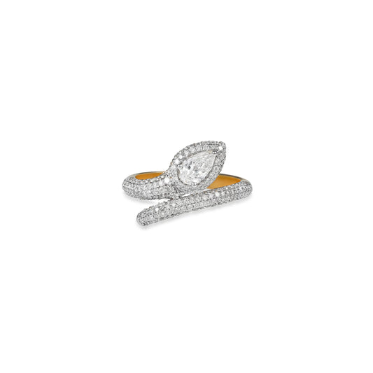 Diamond Pear Serpent Ring