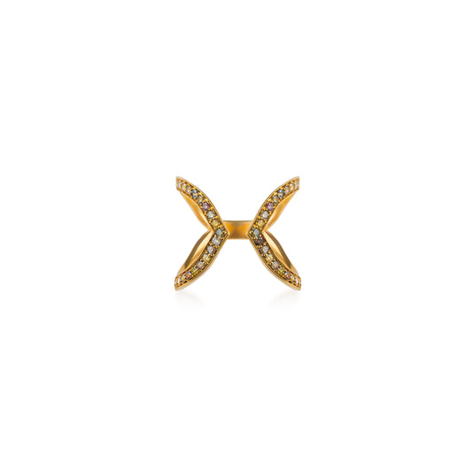 Fancy Color Diamond Gap Harness Ring