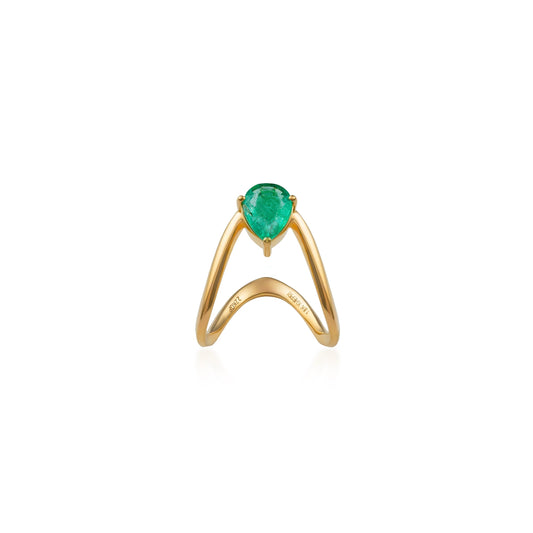 Emerald Pear Shape Vanki Ring