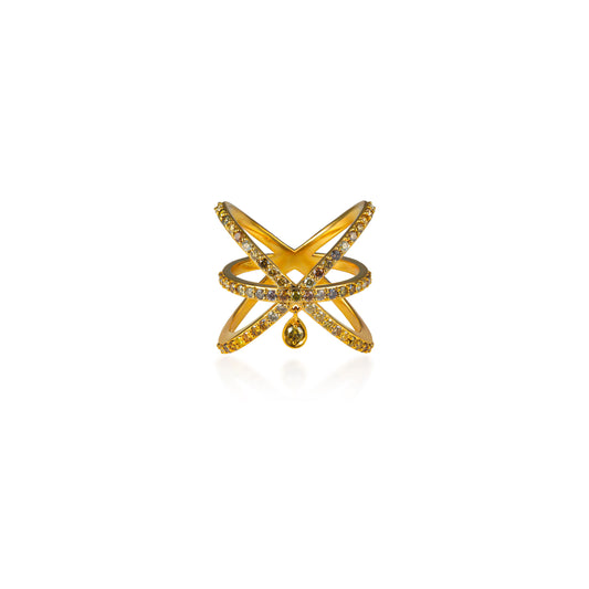 Fancy Color Orbit Diamond Drop Ring