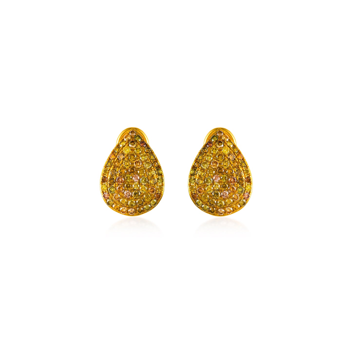Fancy Color Diamond Tear Drops Stud
