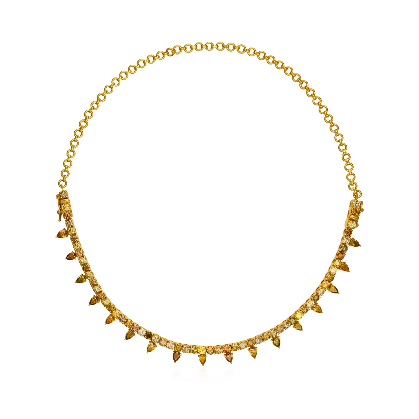 Fancy Color Pear Diamond Drop 2 in 1 Bracelet & Necklace