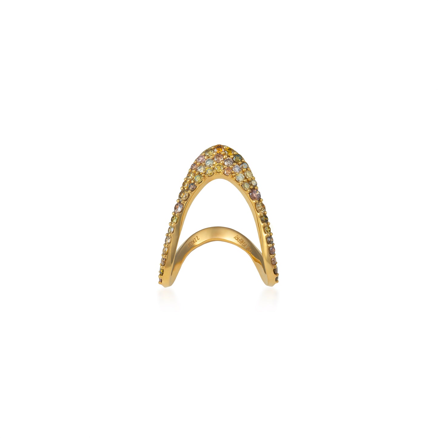 Fancy Color Diamond Pave Vanki Ring