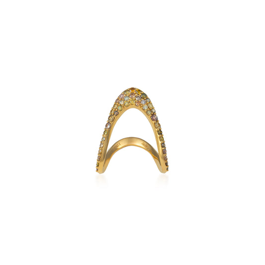 Fancy Color Diamond Pave Vanki Ring