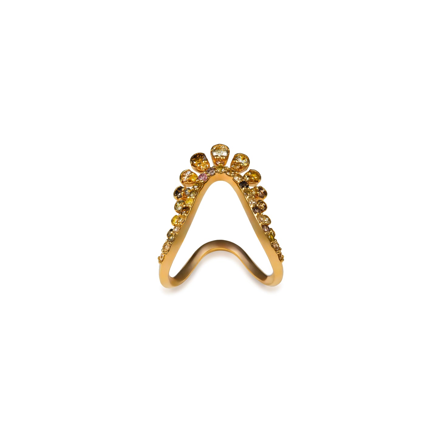Fancy Color Diamond Crown Vanki Ring