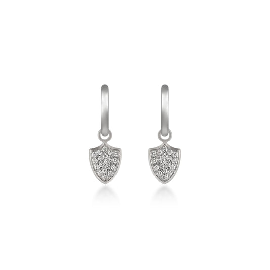 Cartouche Huggies With Diamond Shield Drops