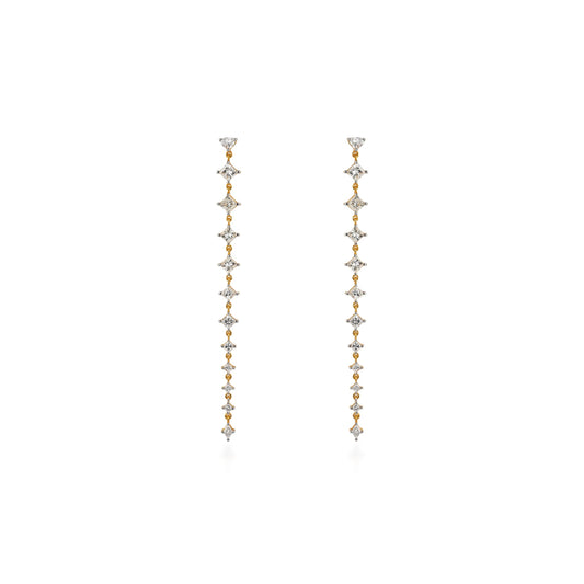 Linear Princess Diamond Earrings