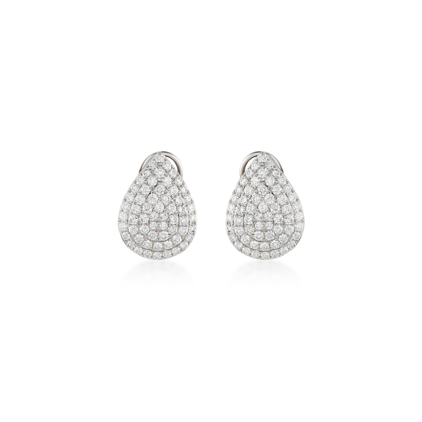 Pave Tear Drop Diamond Earrings