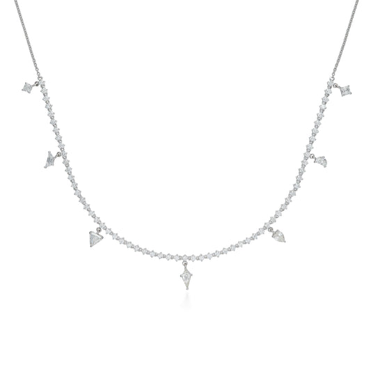 7 Multi Shape Diamond Drop Necklace
