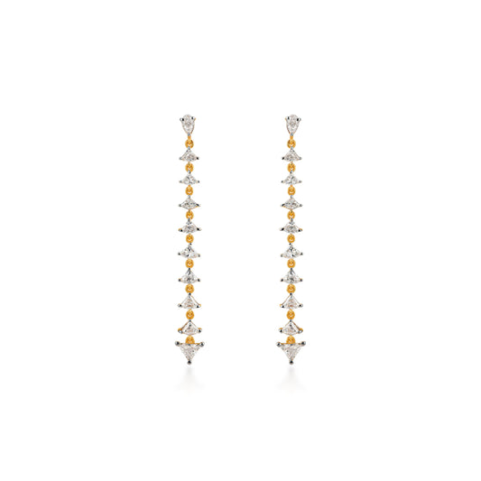 Dancing Linear Kite & Trillion Diamond Drop Earrings