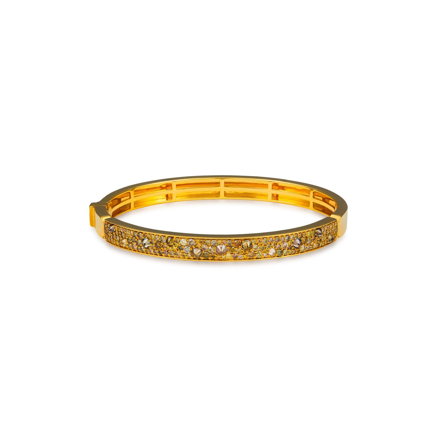Fancy Color Reverse Diamond Pave Bangle