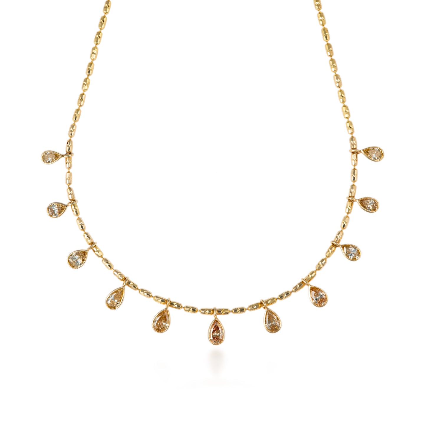 Fancy Color Diamond 11 Pear Drop Necklace