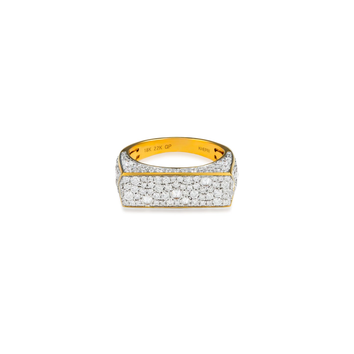 Reverse Channel Bar Pave Diamond Ring