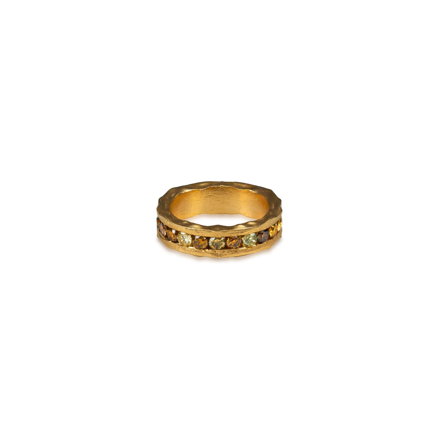 Fancy Color Diamond Raw Eternity Ring