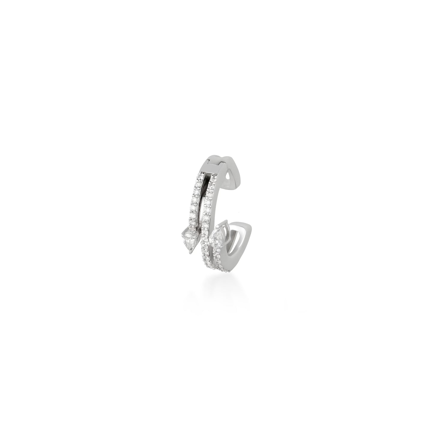 Mini Serpentine with Two Pears Diamonds Single Ear Cuff