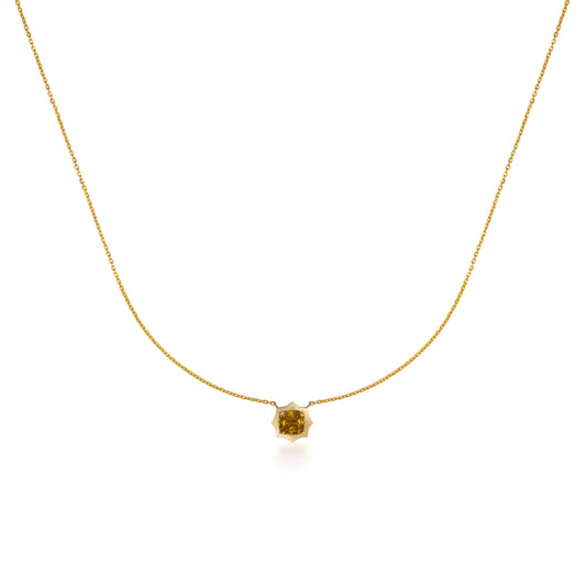 Princess Diamond Bezeled Shield Necklace