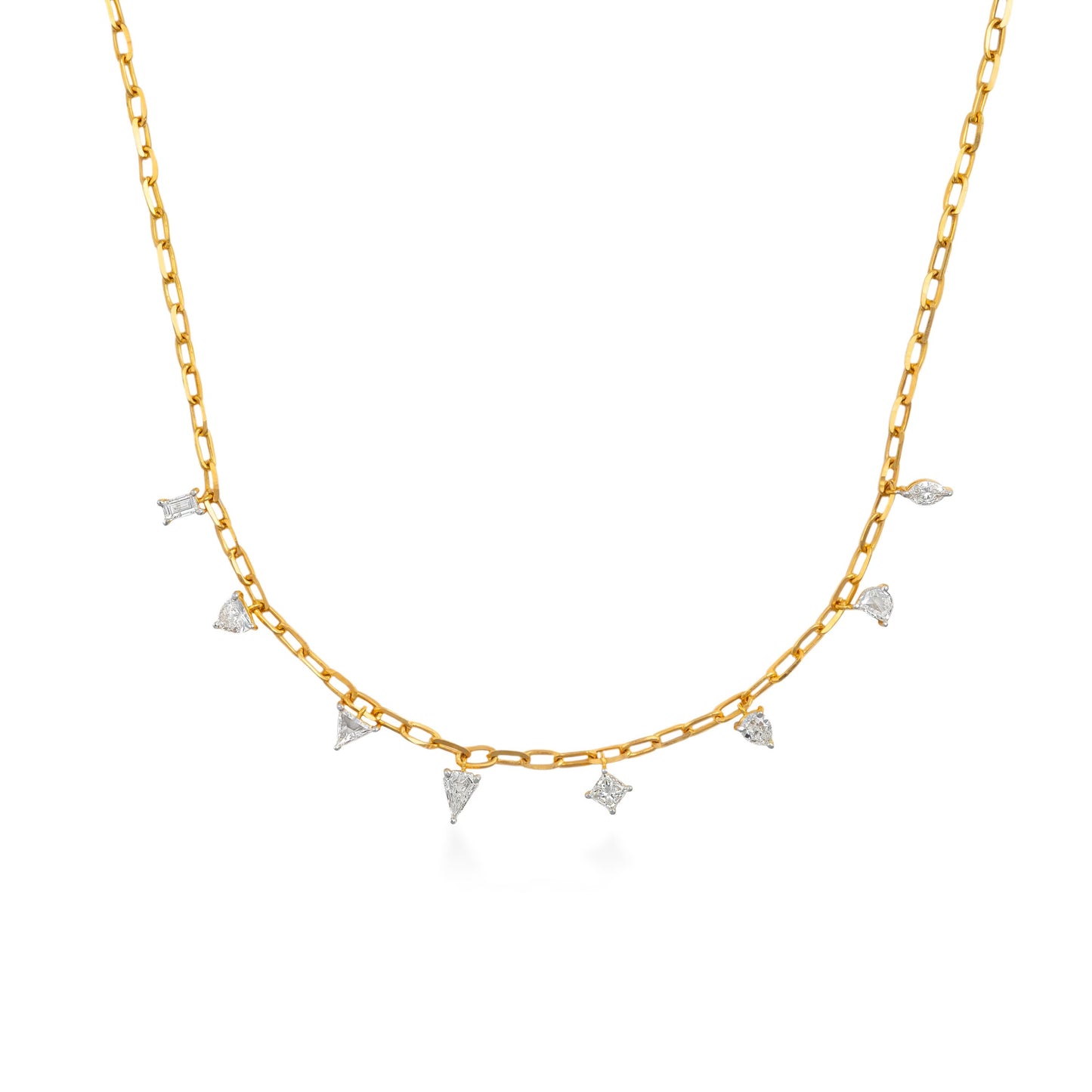 Dancing Fancy Shape Diamond Necklace