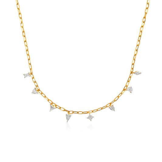 Dancing Fancy Shape Diamond Necklace