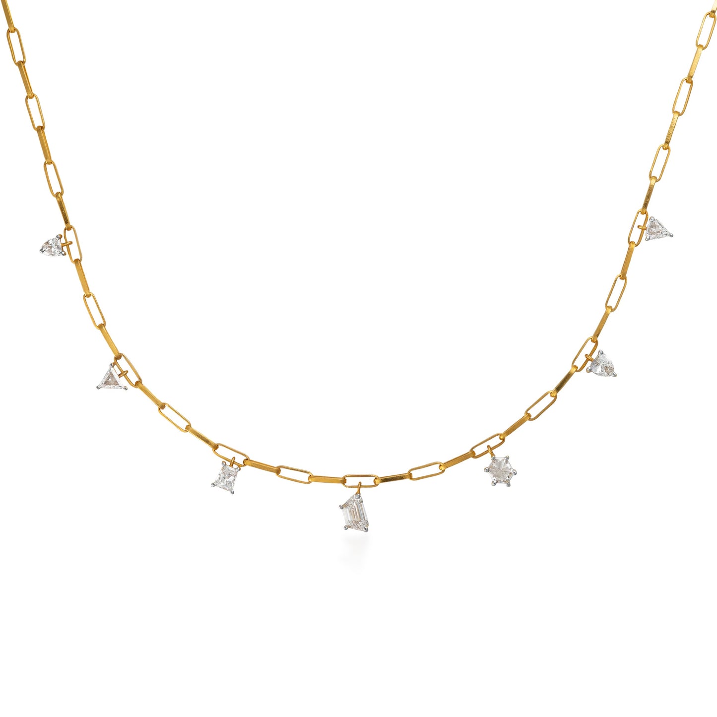 Dancing Fancy Shape Diamond Necklace