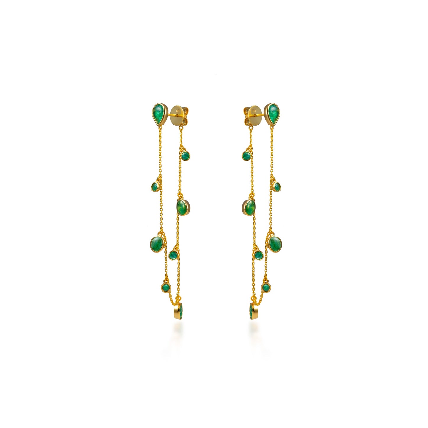 Emerald Rainfall Drop Earrings