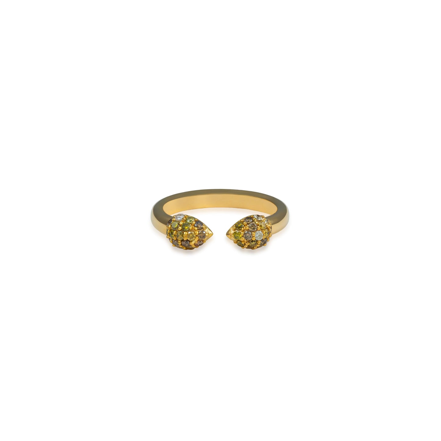Fancy Color Diamond Pave Gap Ring