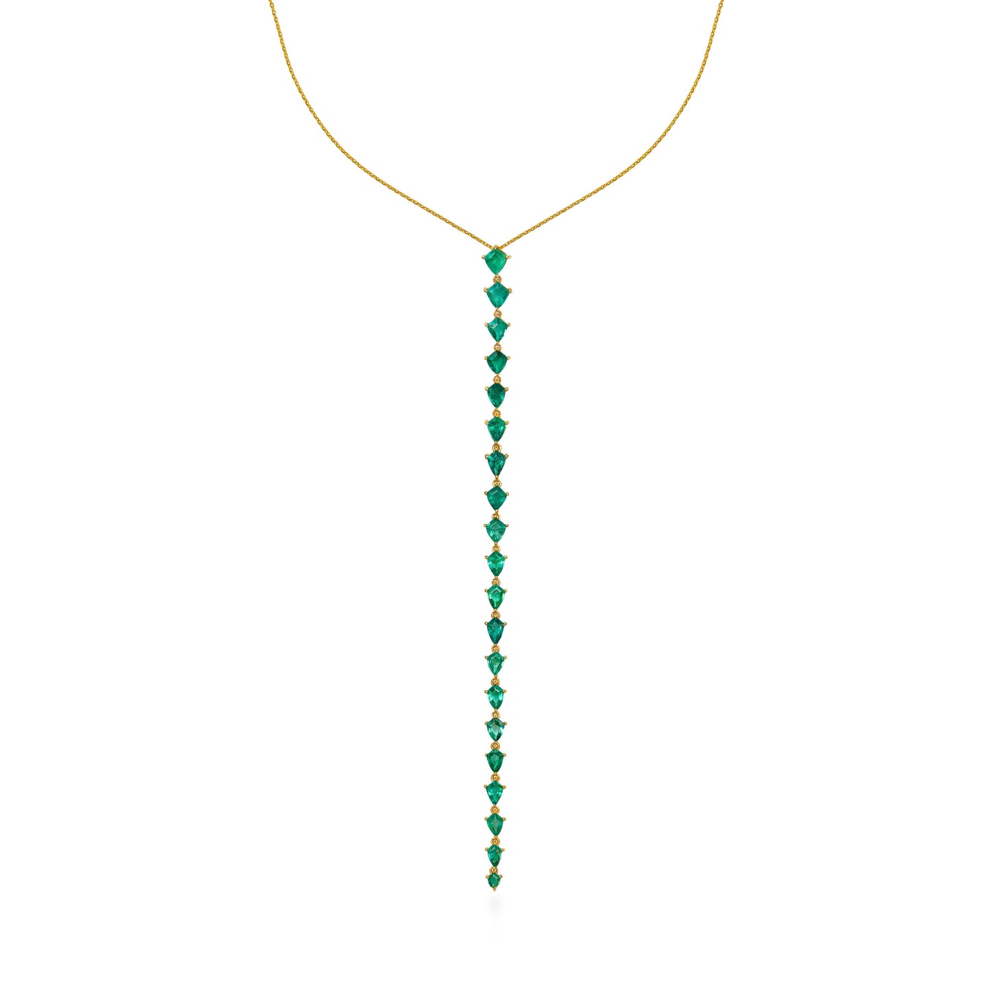 Emerald Kite Lariat Necklace