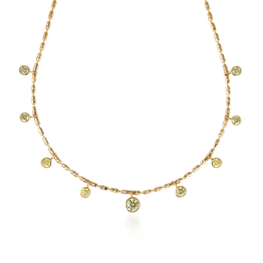 Cartouche Fancy Color Nine Carousel Drop Necklace