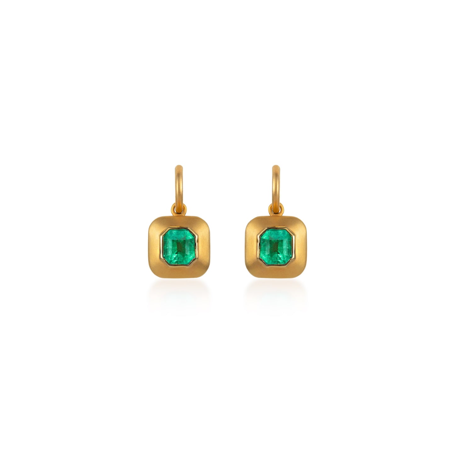 Emerald Drop Hoop Earrings