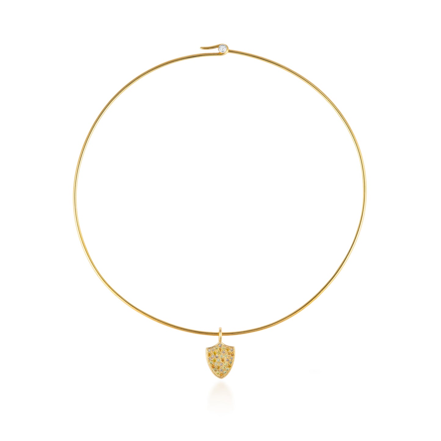Cleo Choker with Fancy-Color Fancy Diamond Shield Drop