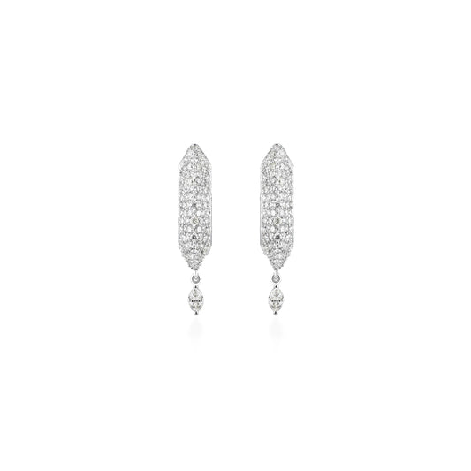 Stardust Diamond Pave Marquis Drop Hoops