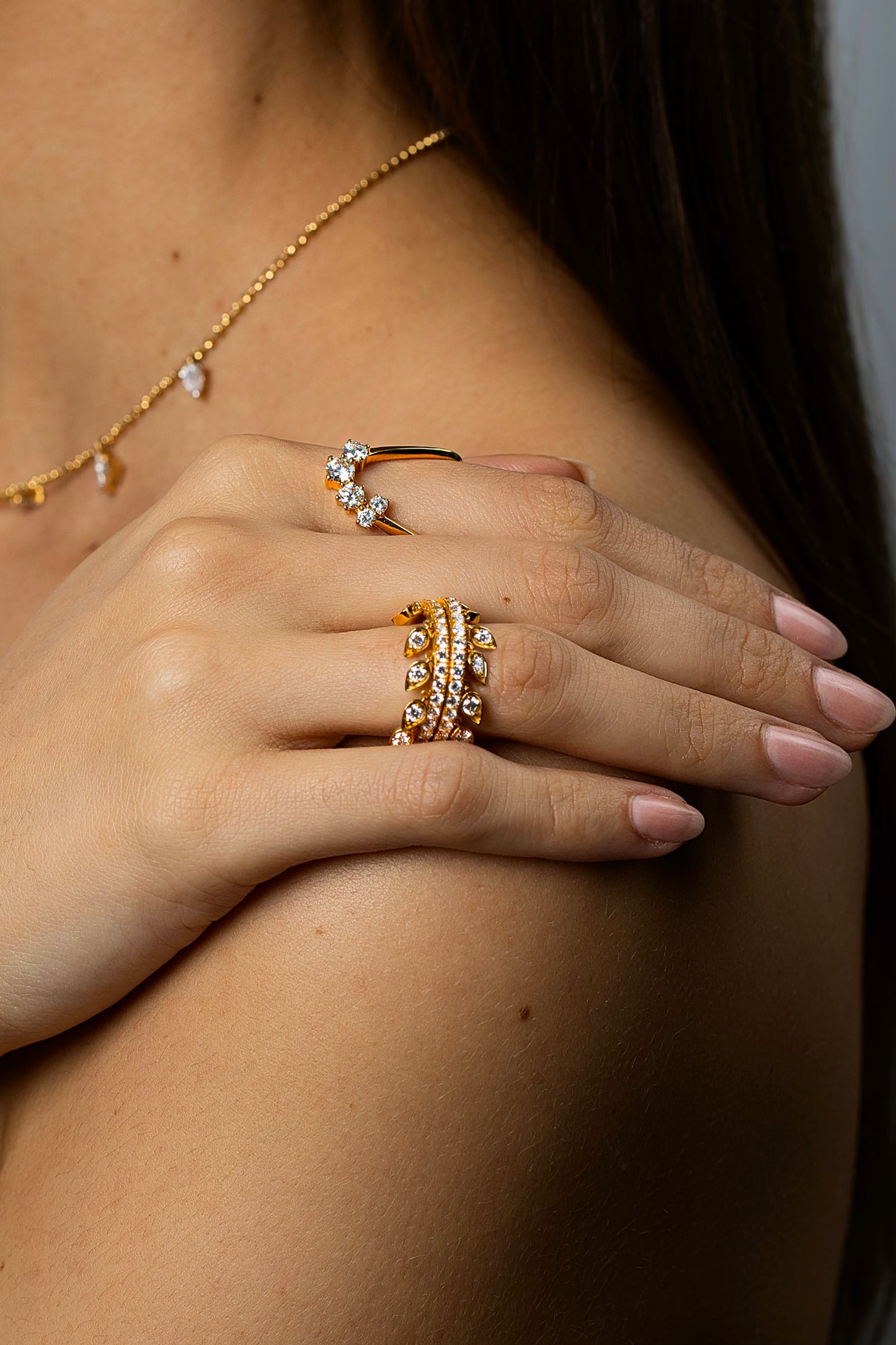 Petite Multi Stone Diamond Vanki Ring