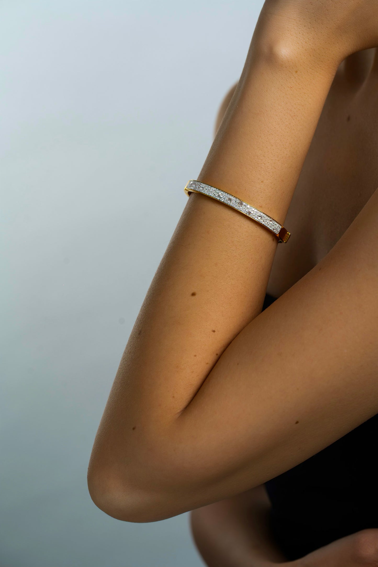 Reverse Diamond Pave Bangle