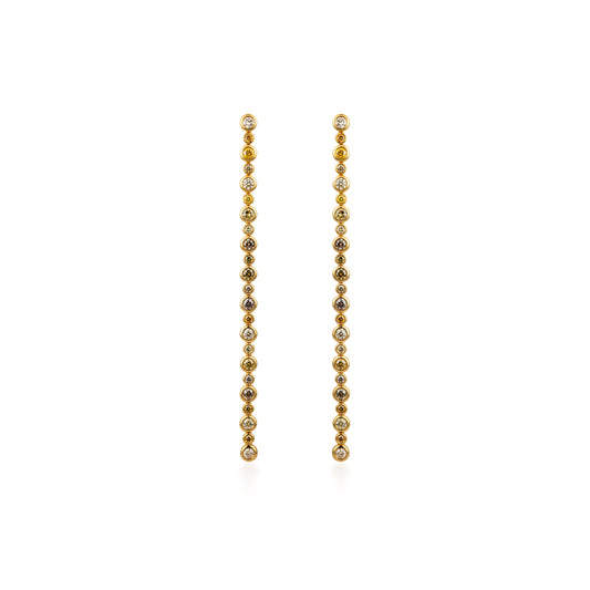 Fancy Color Diamond Linear Bezel Earrings