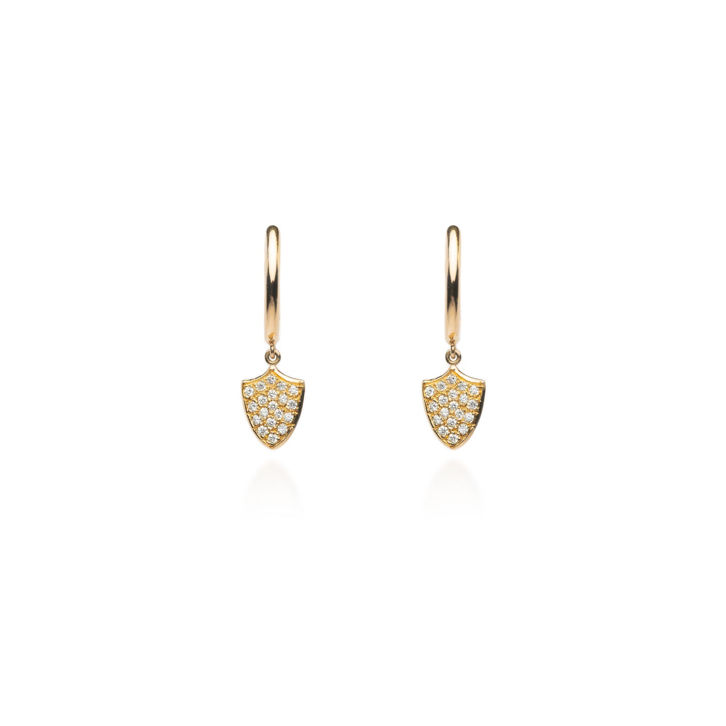 Diamond Pave Shield Earrings