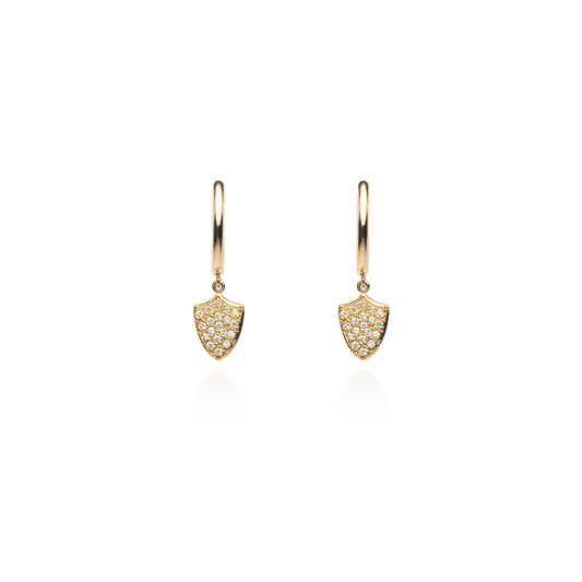 Diamond Pave Shield Earrings