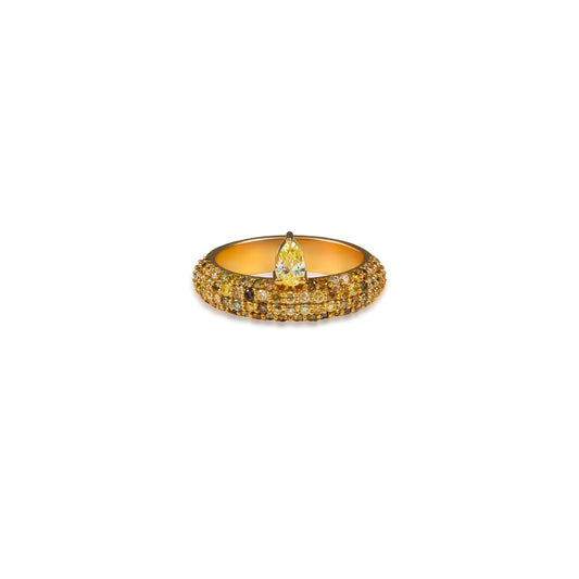 Fancy Pear Diamond Floating Cleopatra Ring