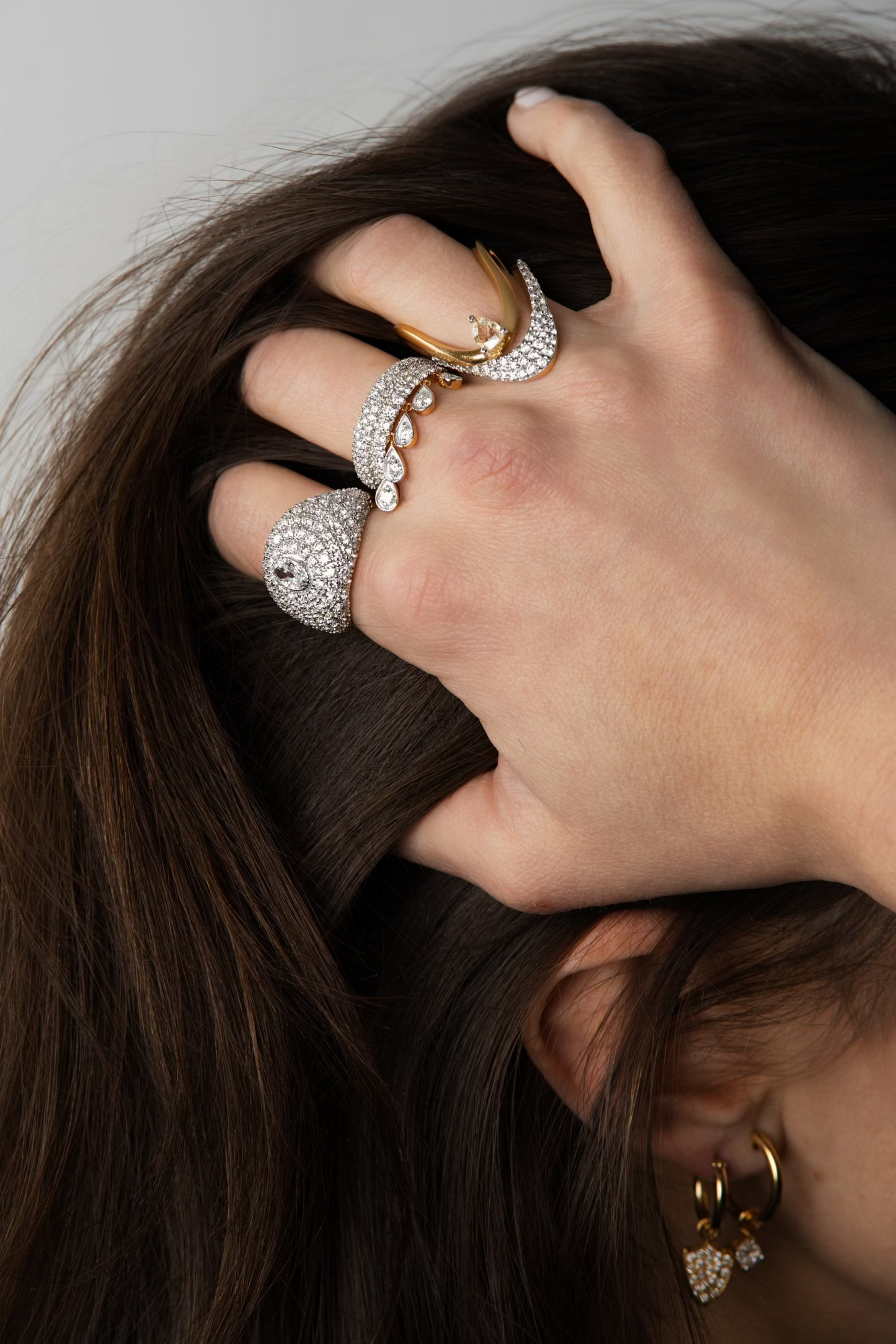 Diamond Pear Vanki Ring