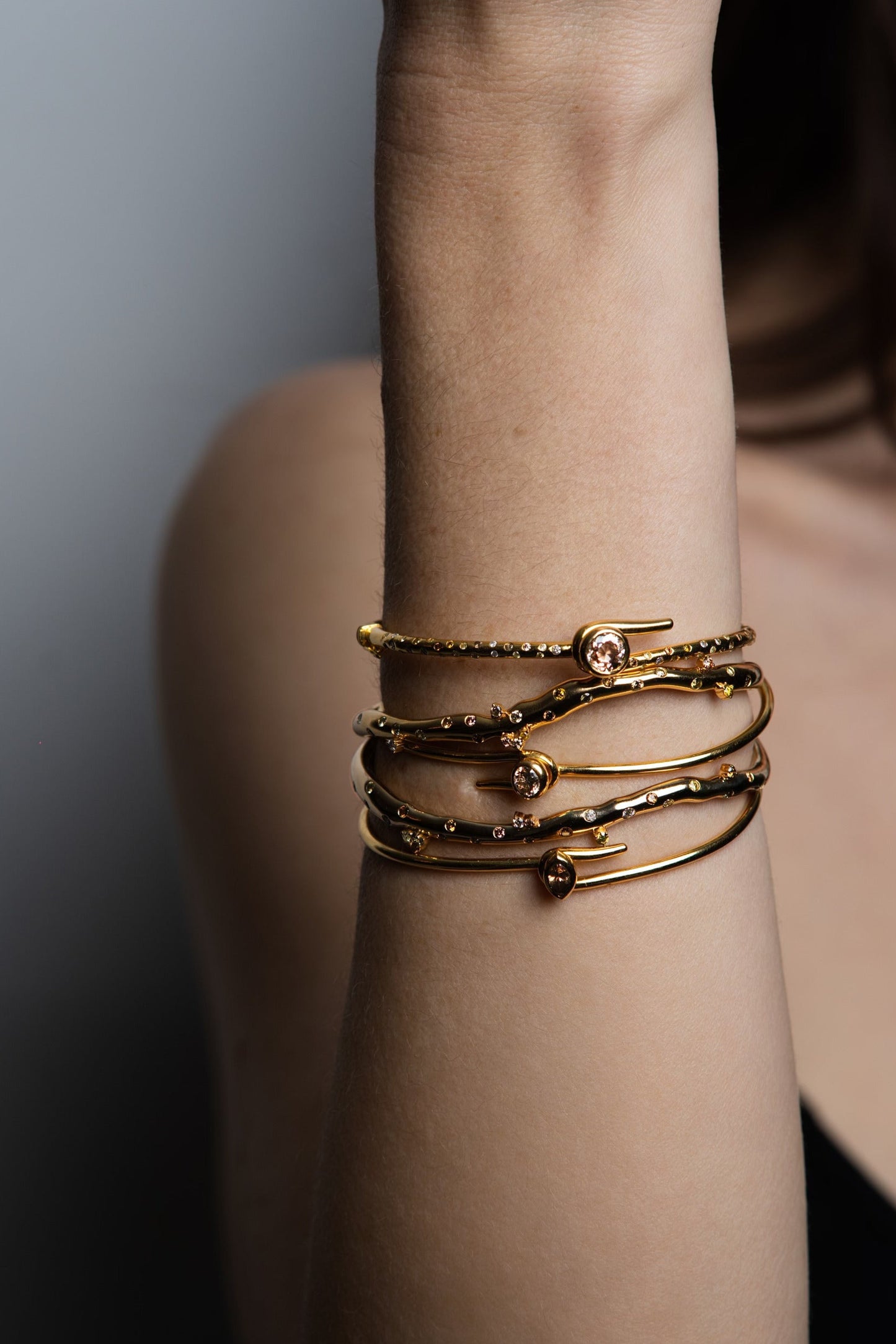 The JJ Knot Oval Diamond Bangle