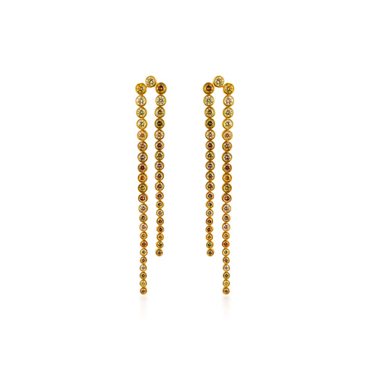 Fancy Color Diamond Lasso Linear Diamond Earrings