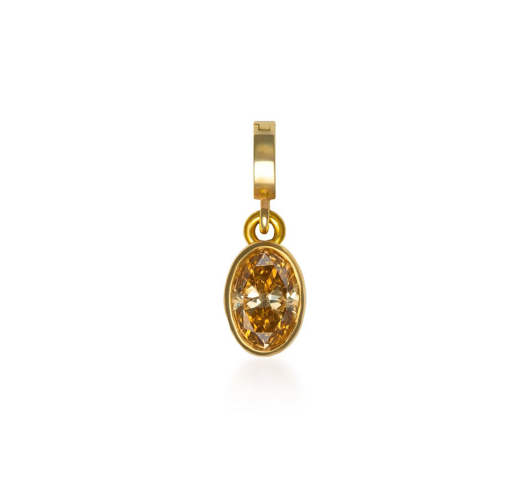 Fancy Color Oval Diamond Bezel Charm