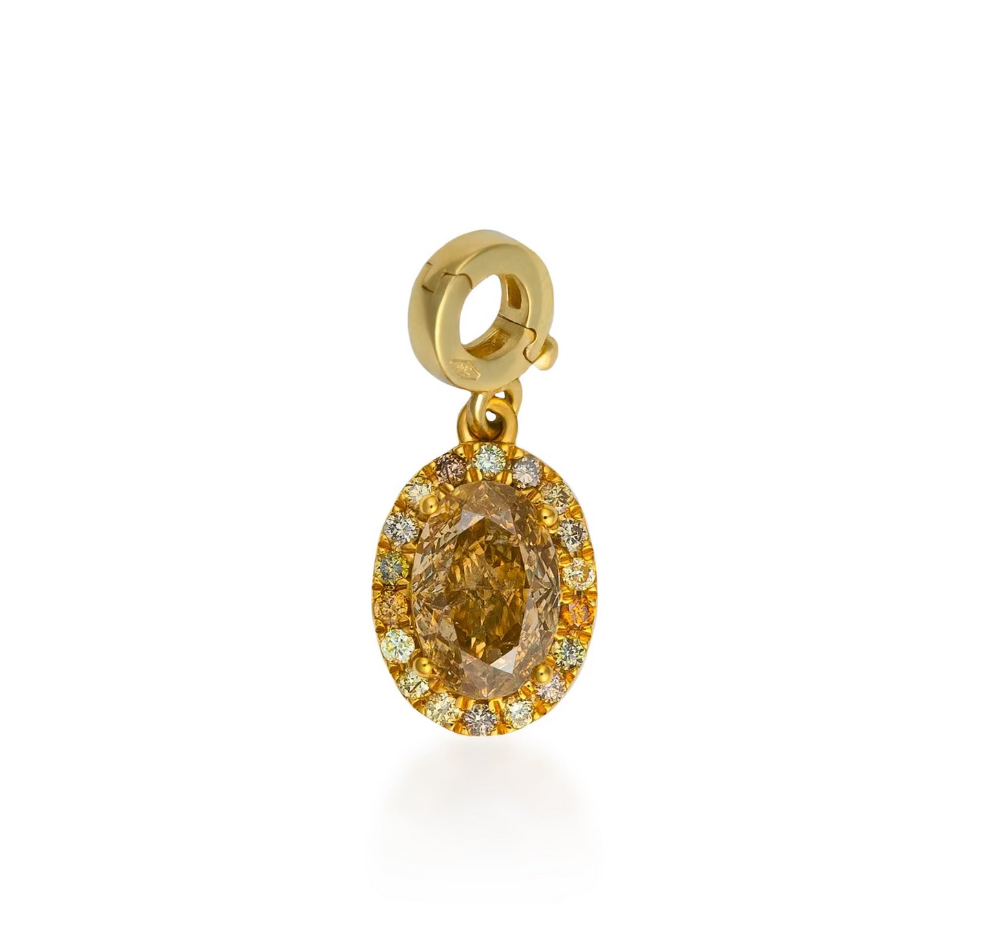 Fancy Color Oval Diamond Halo Charm