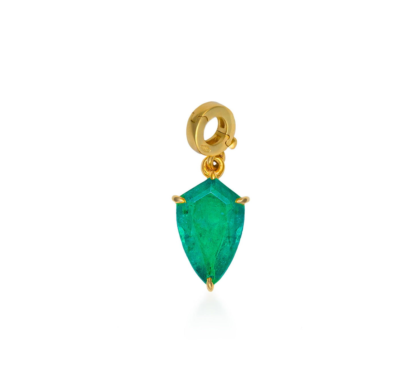 Emerald Kite Prong Charm