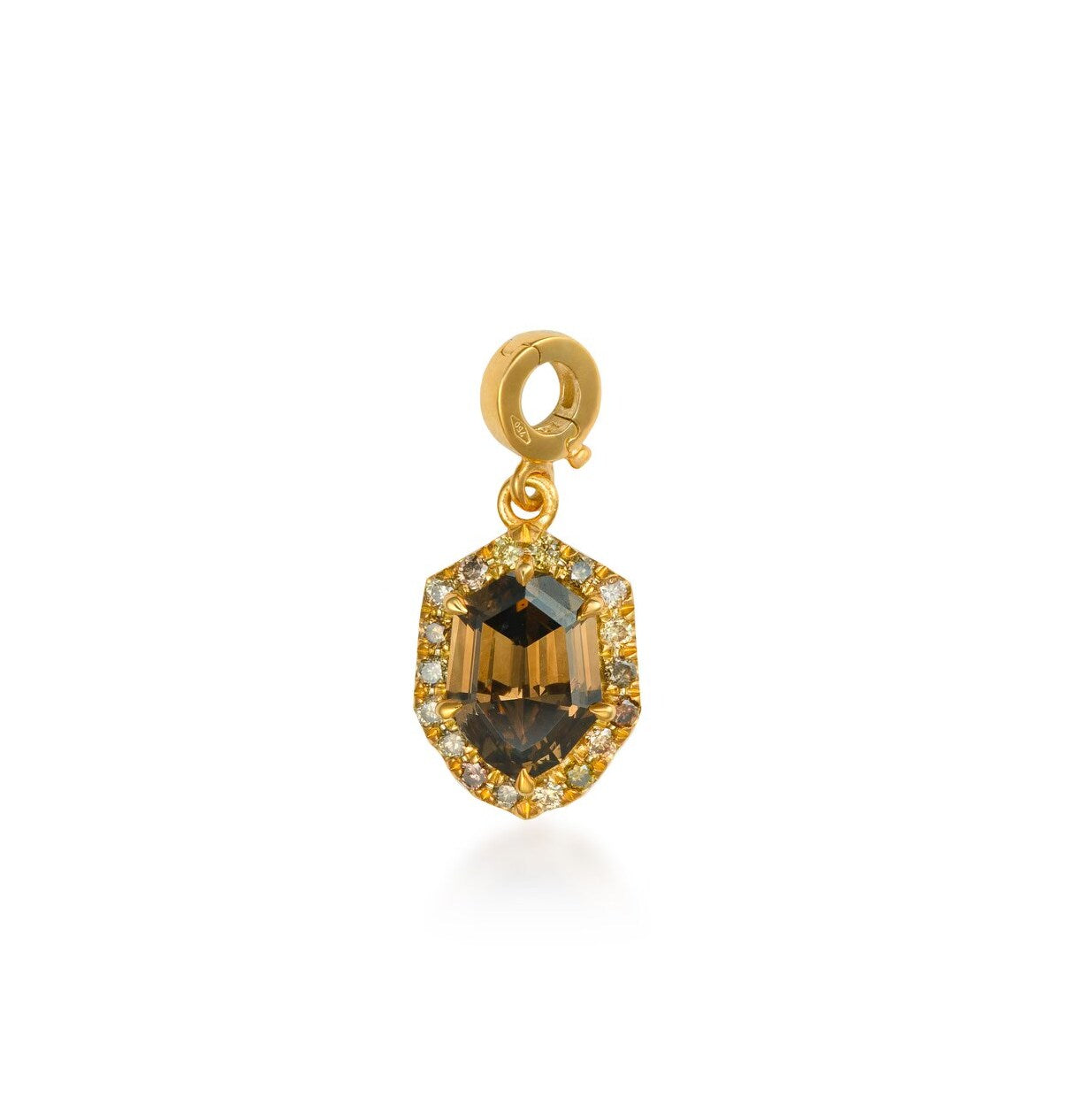 Fancy Color Shield Diamond Halo Charm
