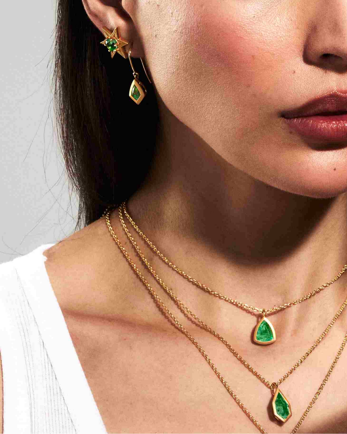 Morning Star Emerald Stud Large