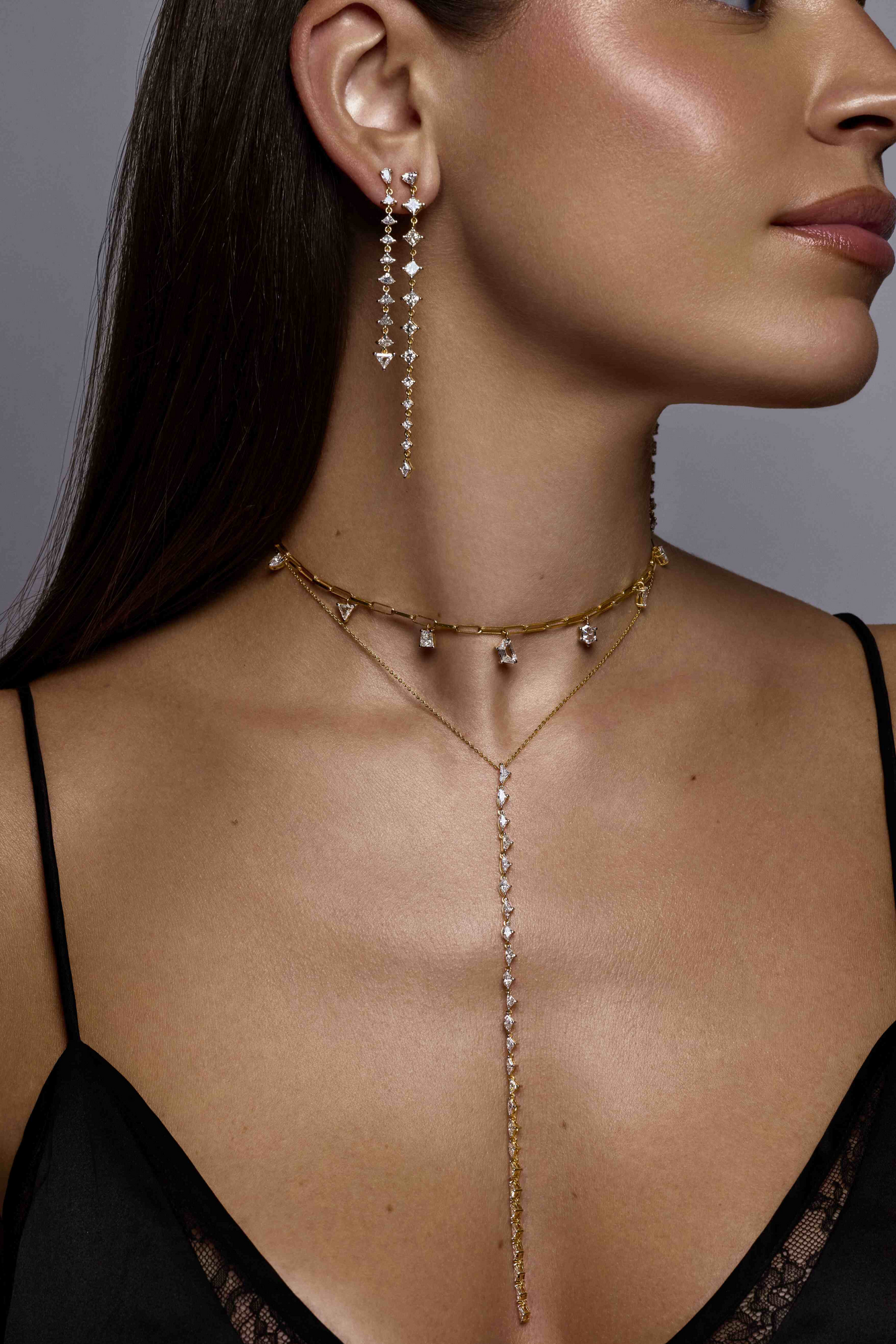 Dancing Fancy Shape Diamond Necklace