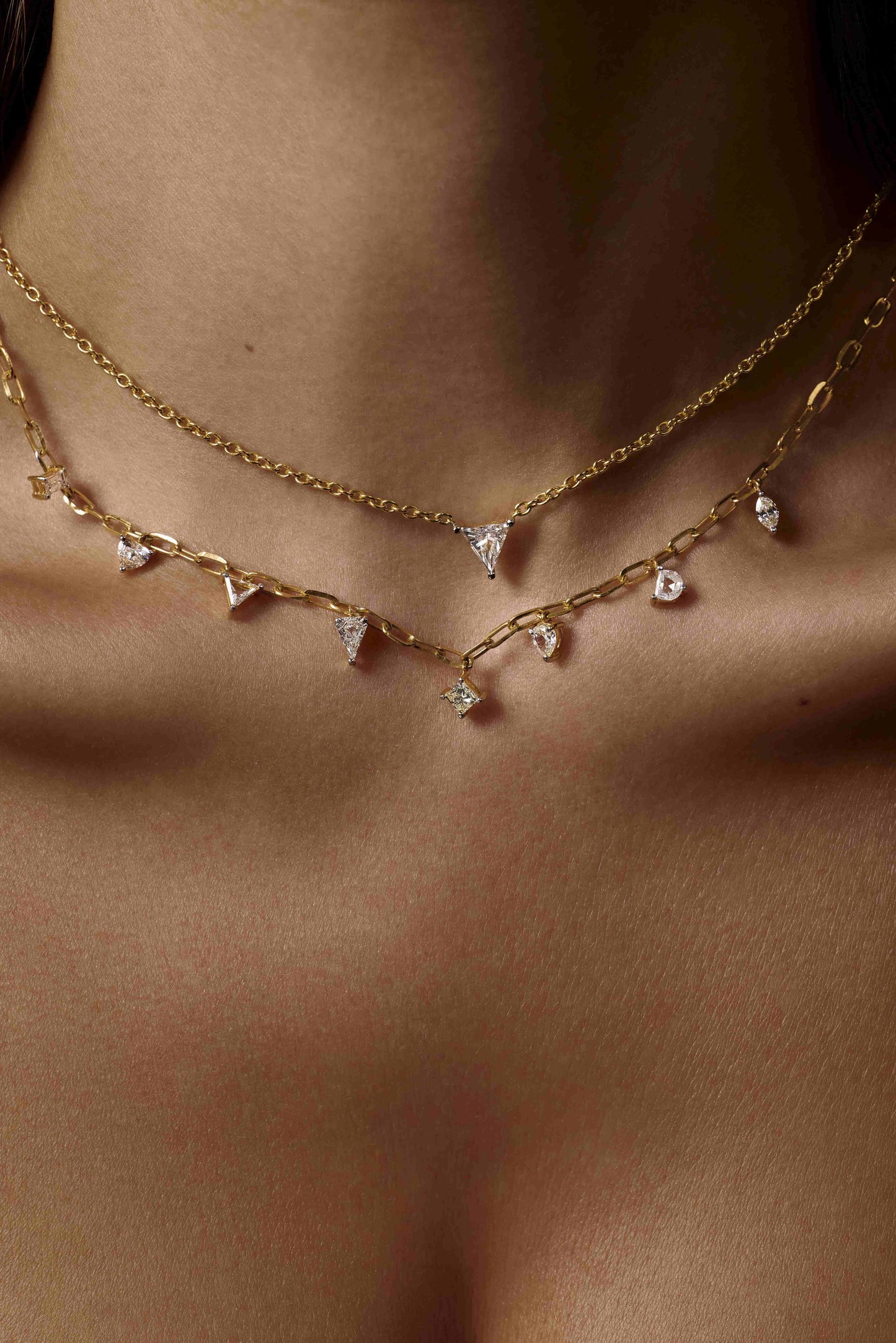 Dancing Fancy Shape Diamond Necklace